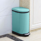 Foot Pedal Stainless Steel Trash Bin 10L U Blue