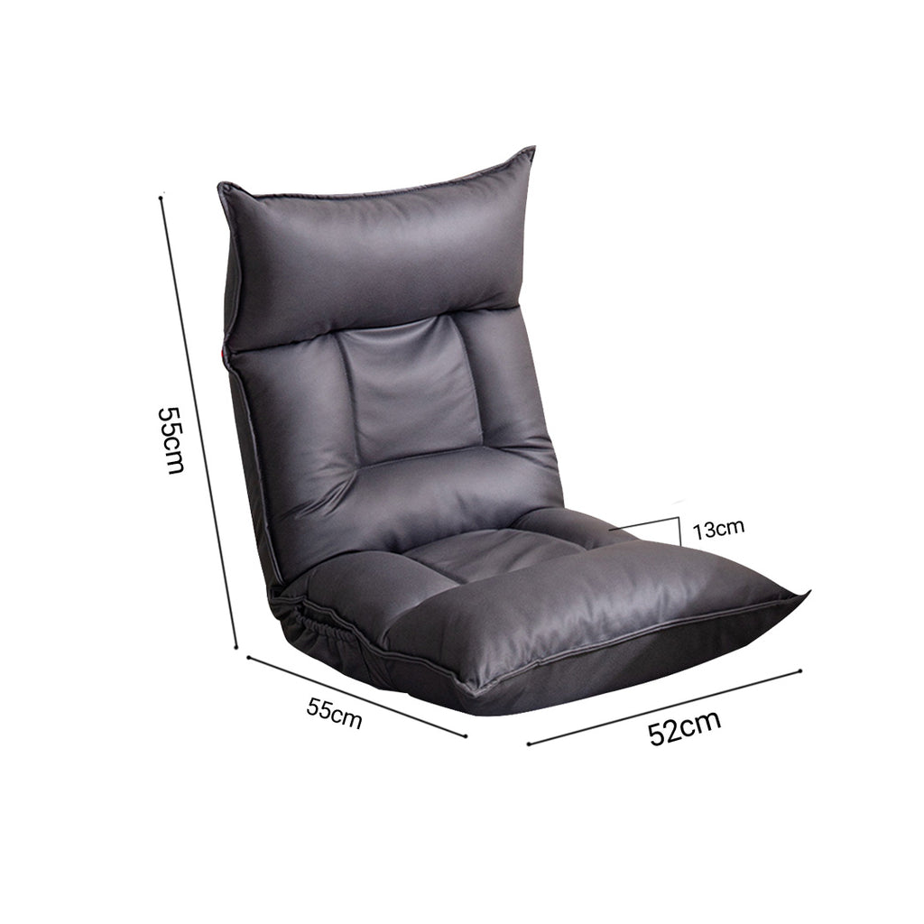 Air Leather Floor Recliner Lazy Chair Black