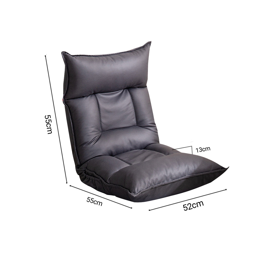 Air Leather Floor Recliner Lazy Chair Black