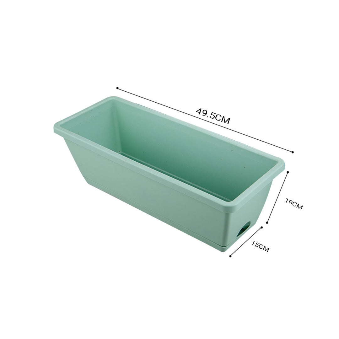 49.5cm Green Rectangular Vegetable Herb Flower Planter Box Set of 2