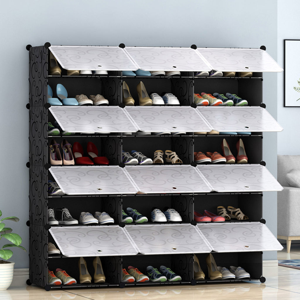8 Tier 3 Column Shoe Rack Organizer