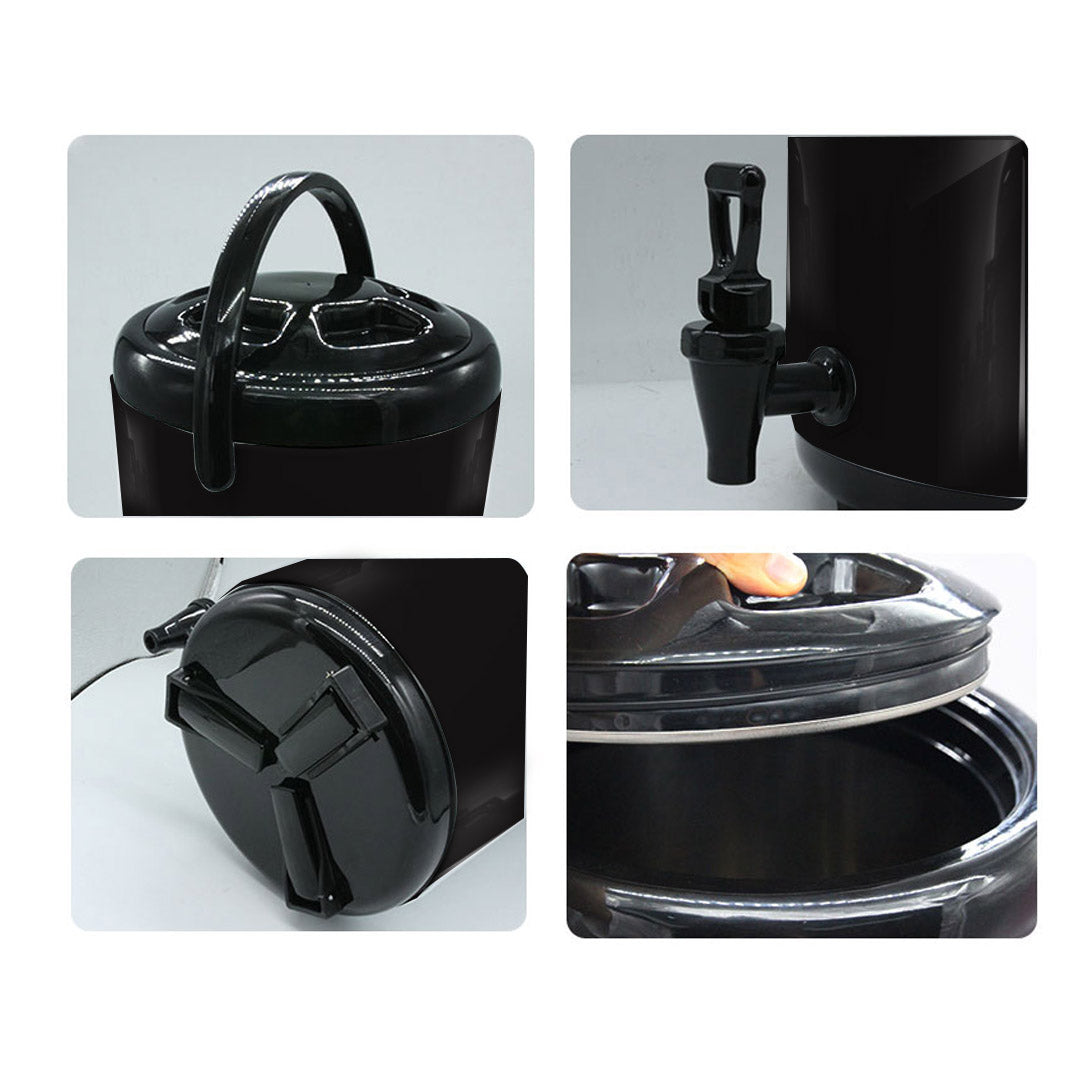 16L Stainless Steel Milk Tea Barrel with Faucet Black