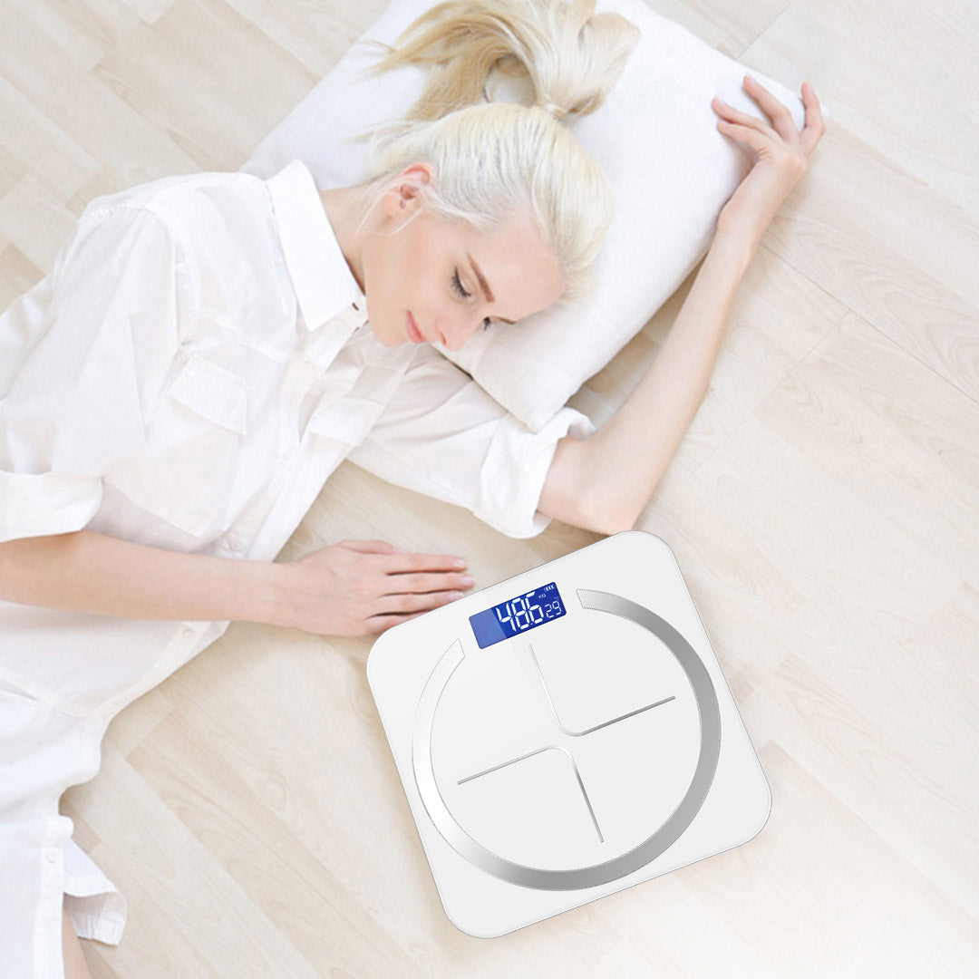 180kg Glass Digital Fitness Electronic Scales White