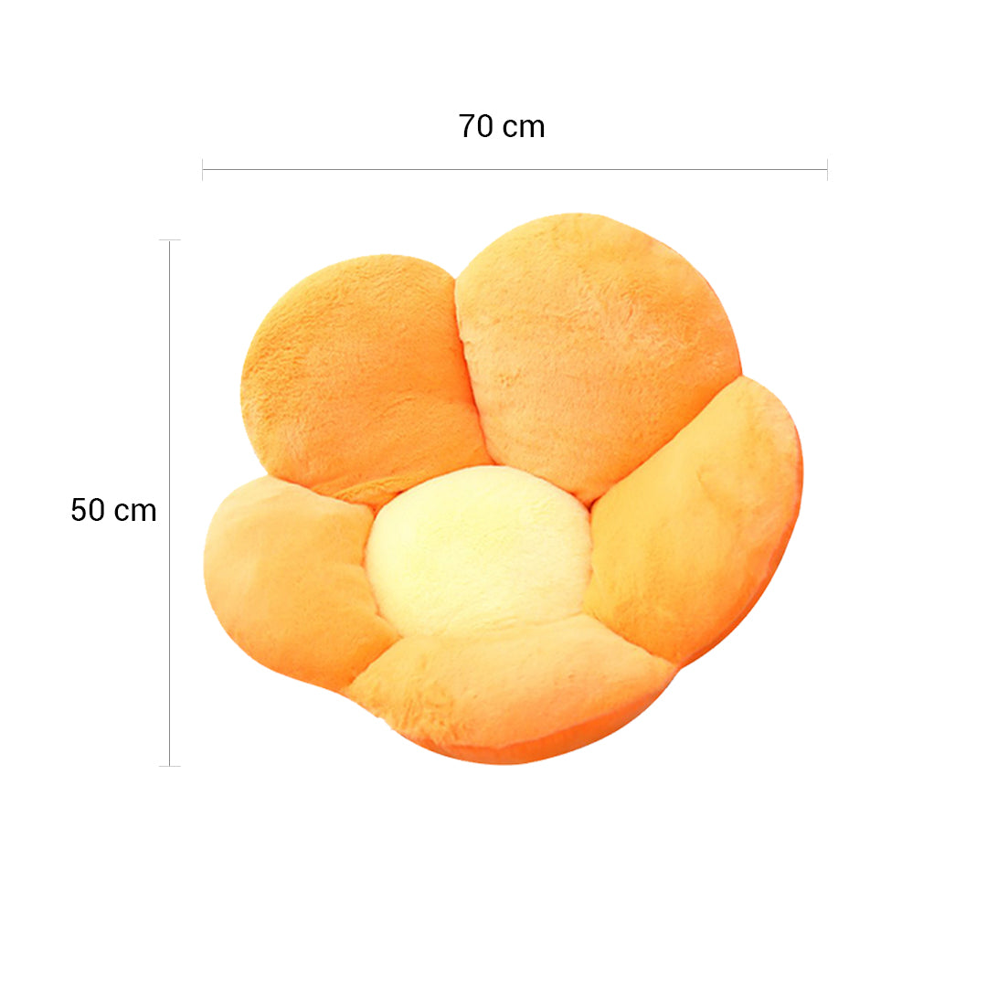 Orange Whimsical Flower Cushion