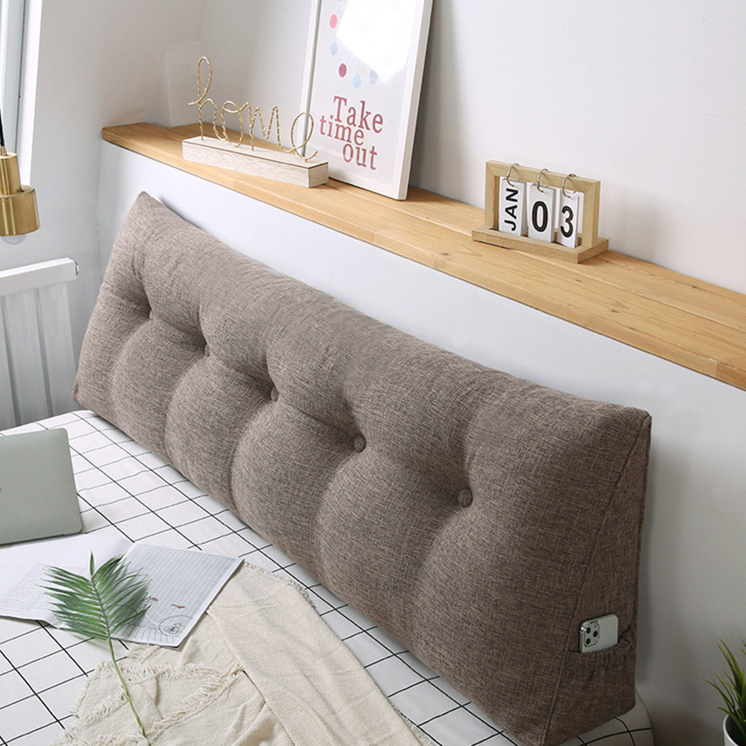 SOGA 150cm Coffee Wedge Bed Cushion