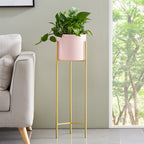 60cm Pink Metal Tiered Plant Pots Holders Foldable Rack