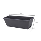 49.5cm Black Rectangular Vegetable Herb Flower Planter Box Set of 2