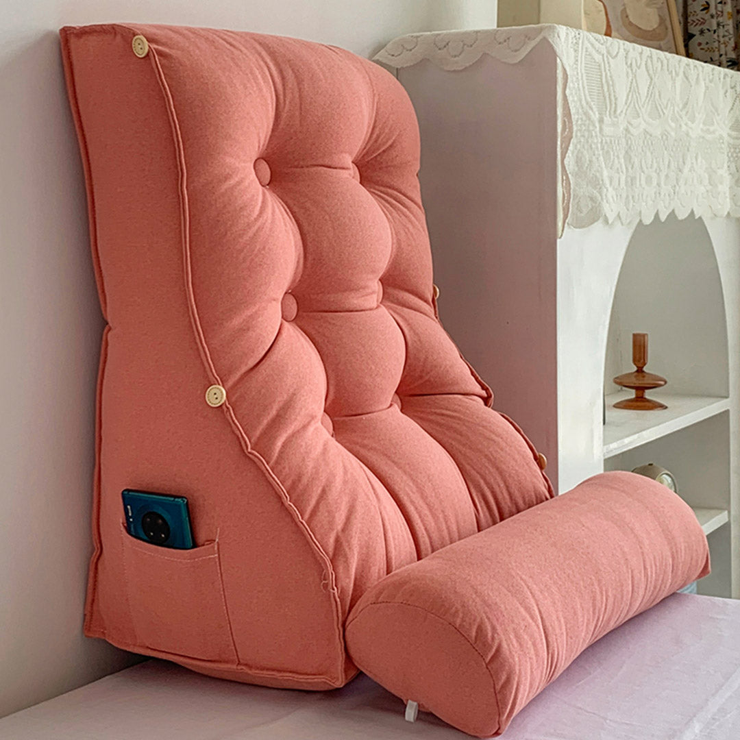 45cm Peach Wedge Lumbar Pillow