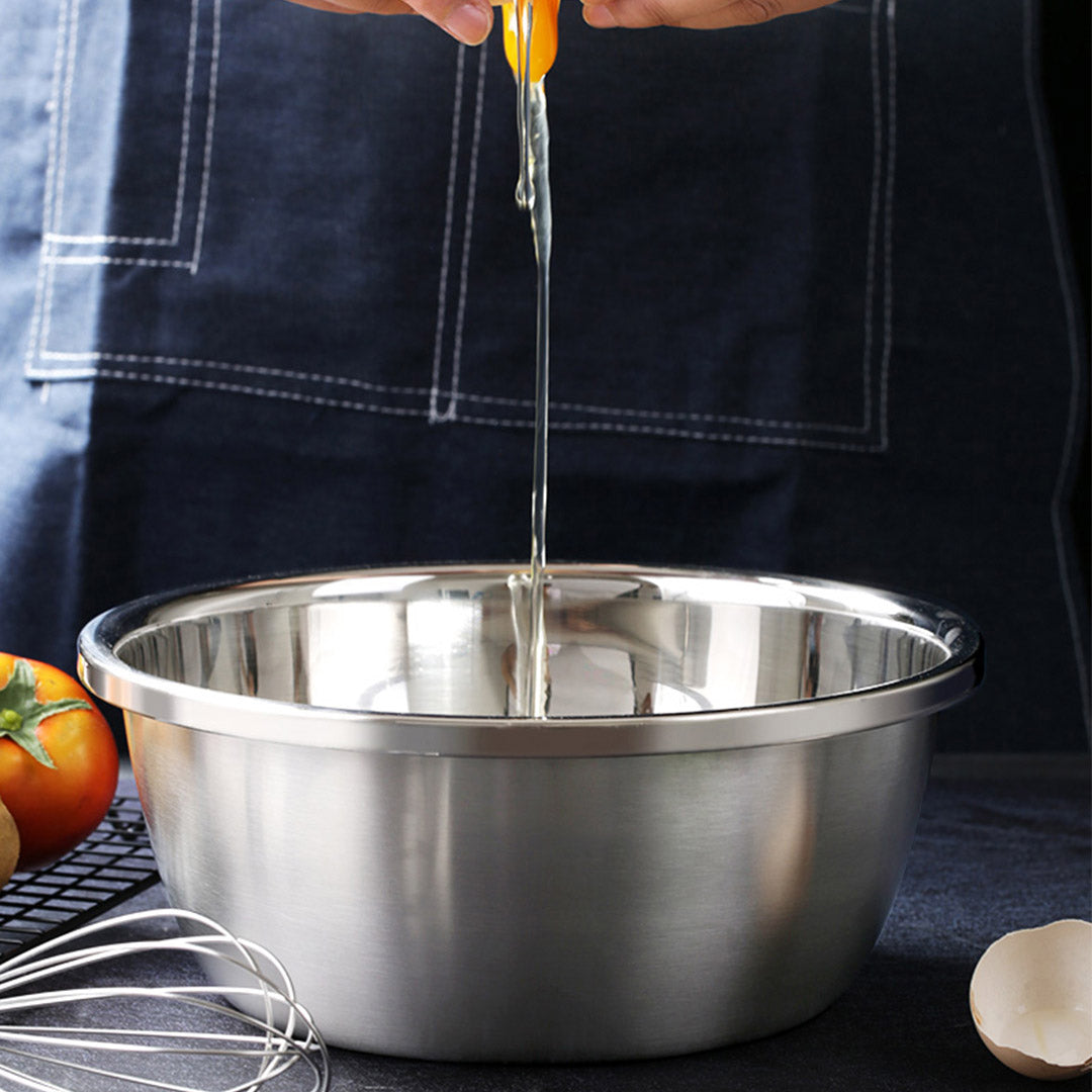 SOGA 3Pcs Polished Stainless Steel Mixing Bowl