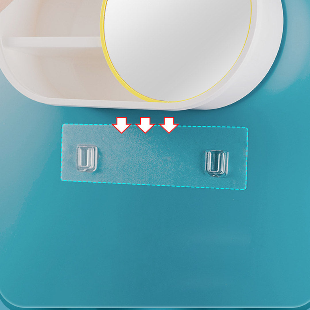 39cm Oval Wall-Mounted Mirror Storage Box
