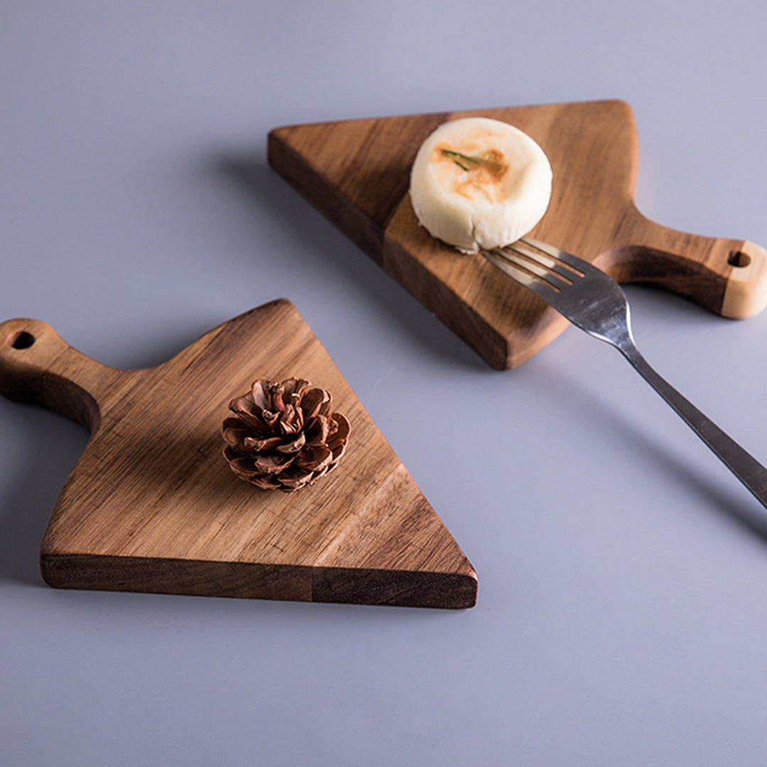 6pcs Brown Round Wood Pizza Server