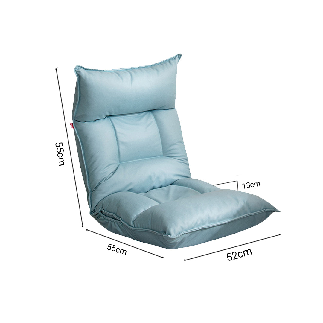 Air Leather Floor Recliner Lazy Chair Blue