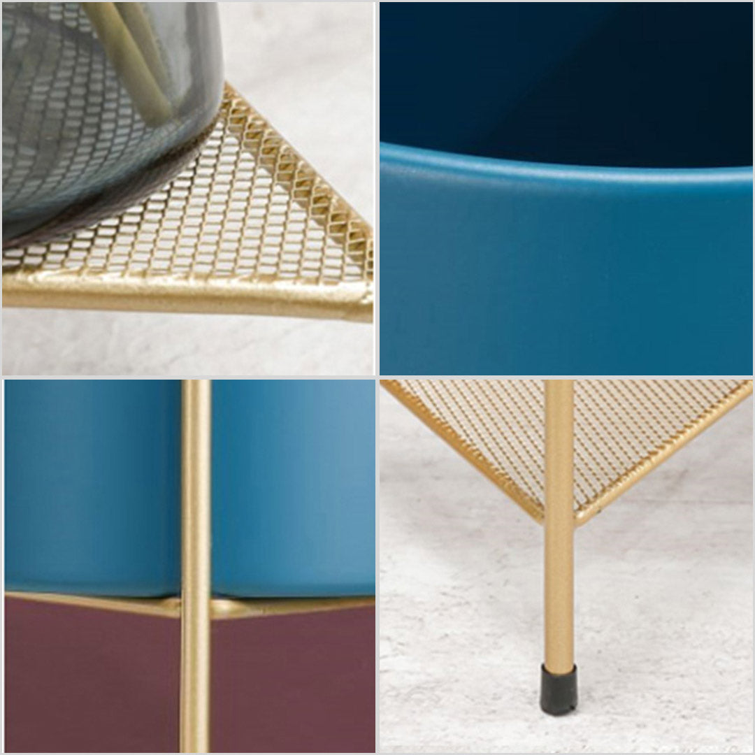 65CM Gold/Blue 2 Layer Plant Stand