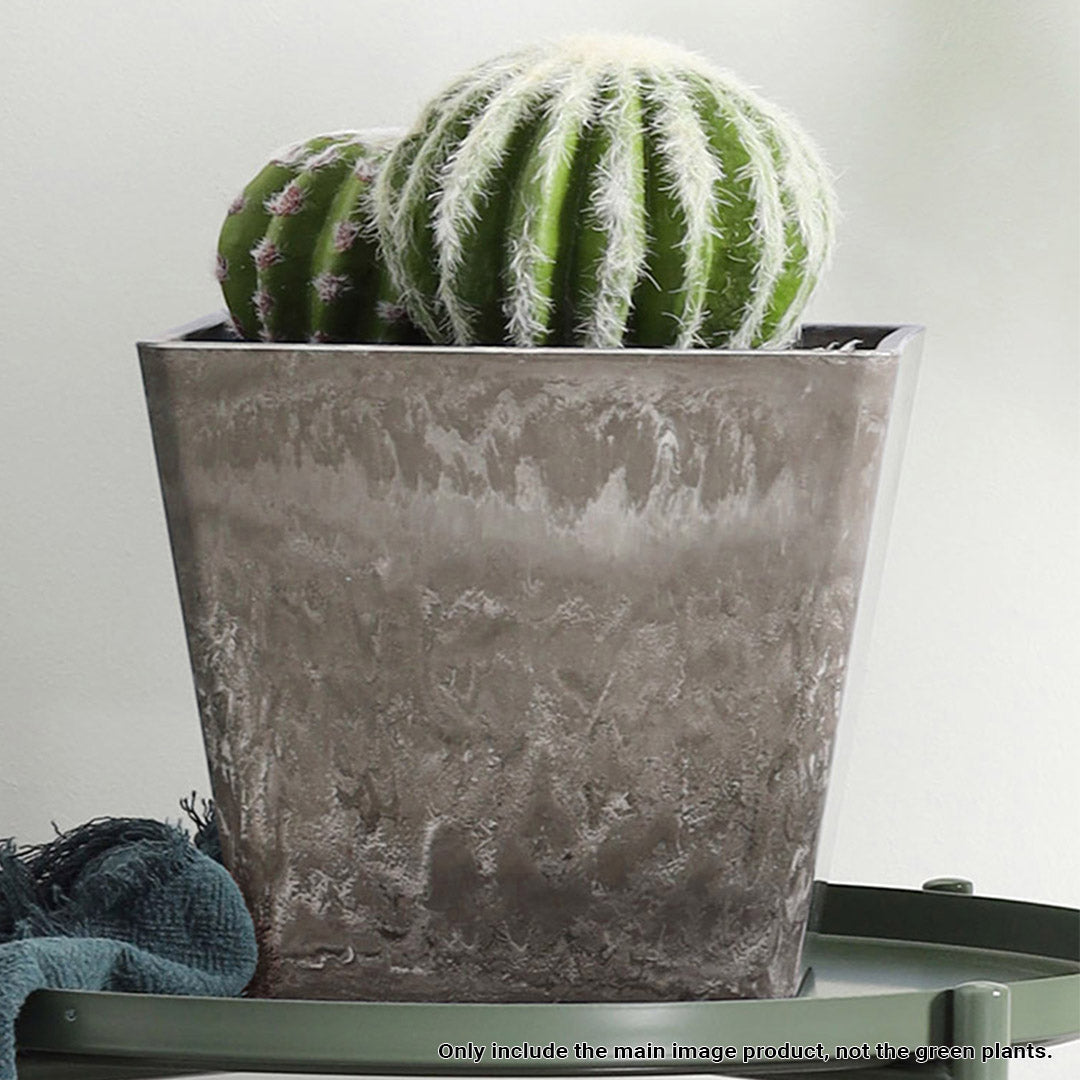 27cm Sand Grey Square Planter
