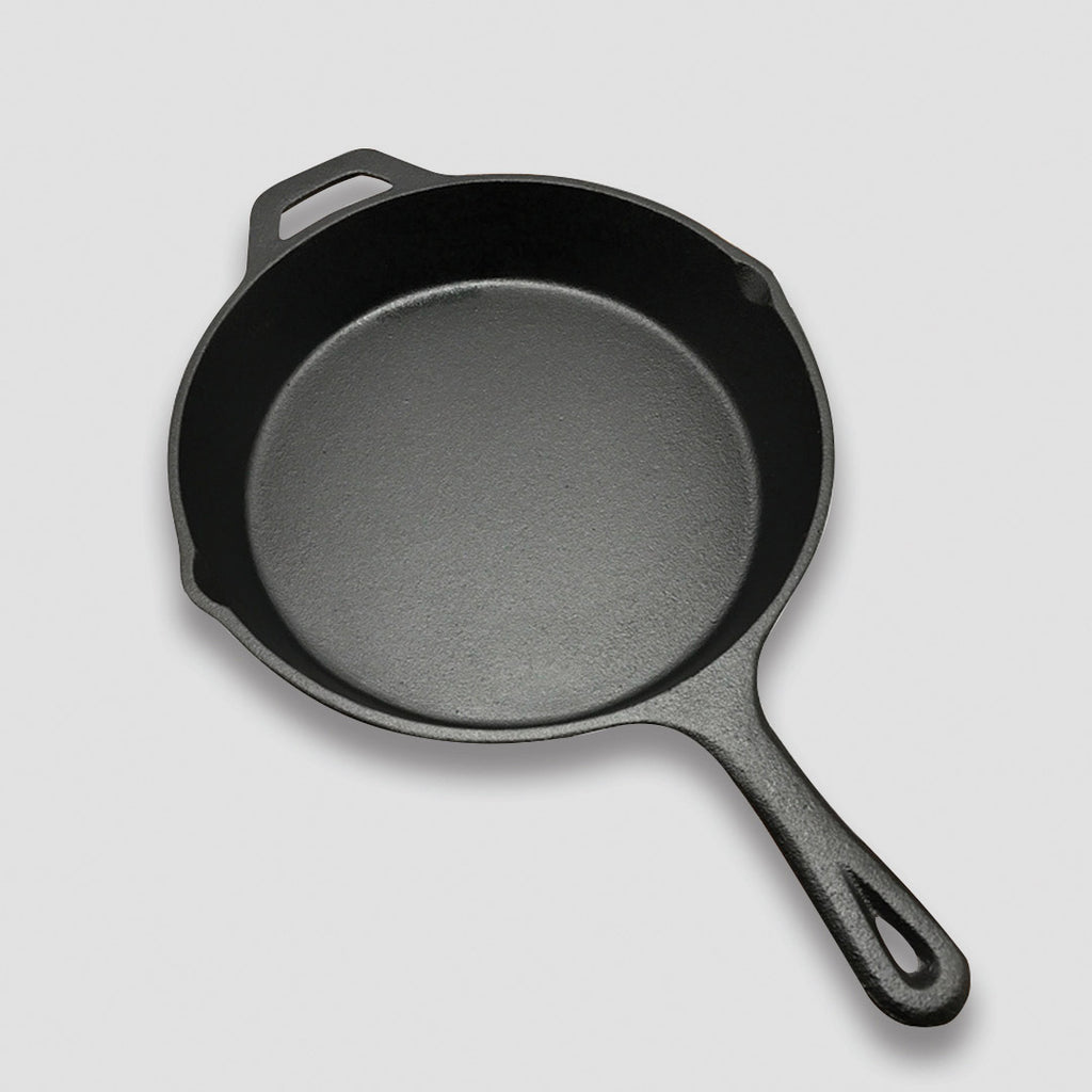 SOGA 30cm Round Cast Iron Frying Pan with Helper Handle