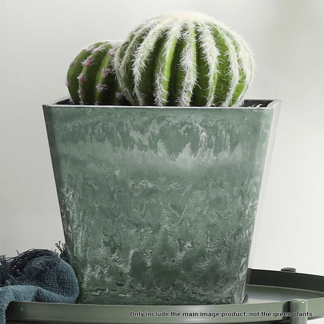 27cm Green Grey Square Planter