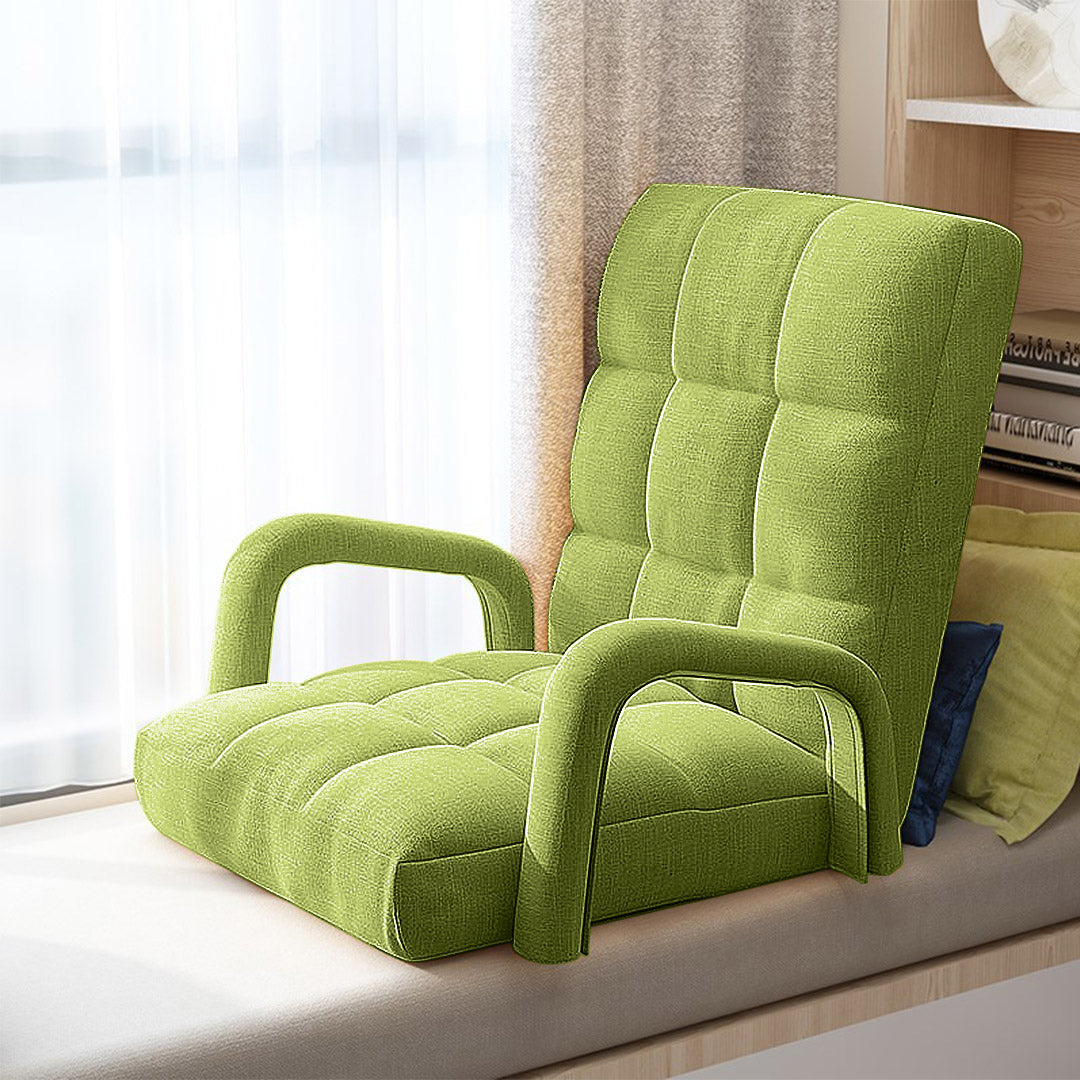 Floor Recliner Lazy Chair with Armrest Yellow Green
