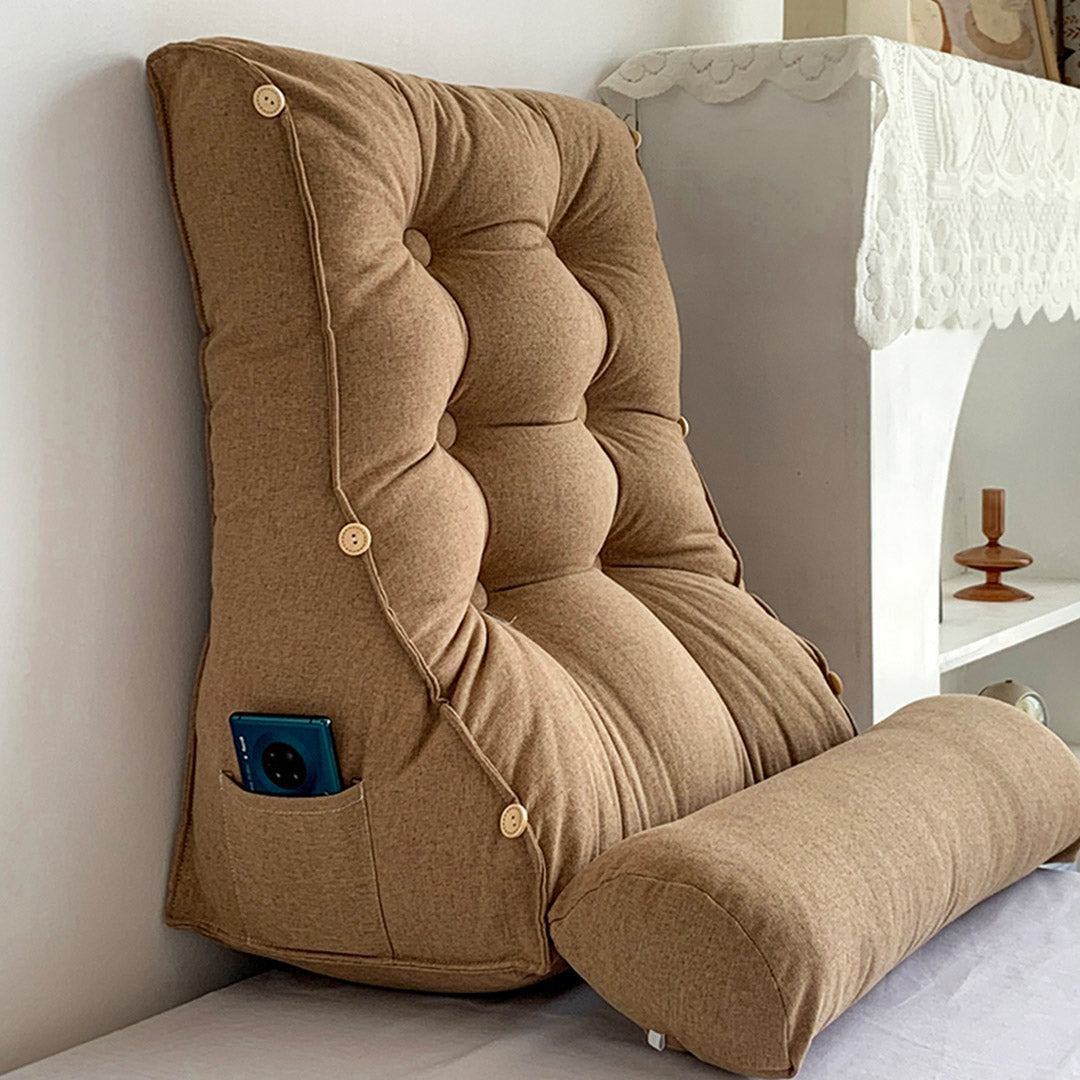 45cm Khaki Wedge Lumbar Pillow