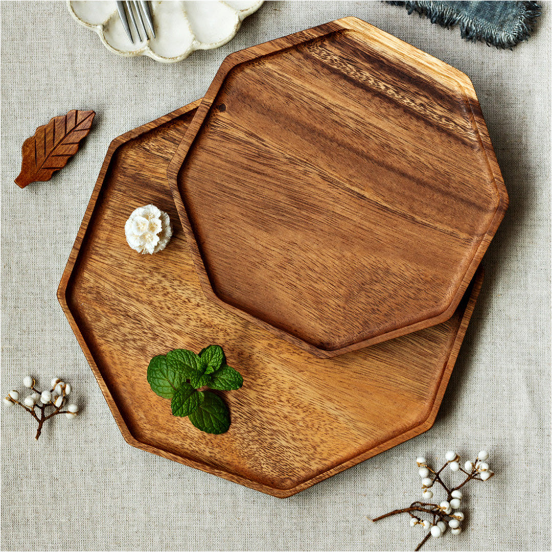 25cm Octagon Wooden Acacia Board