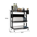 3 Tier Black Dish Drainer Kitchen Organiser
