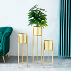 60CM Reversible Gold Metal Plant Pots Holders Rack