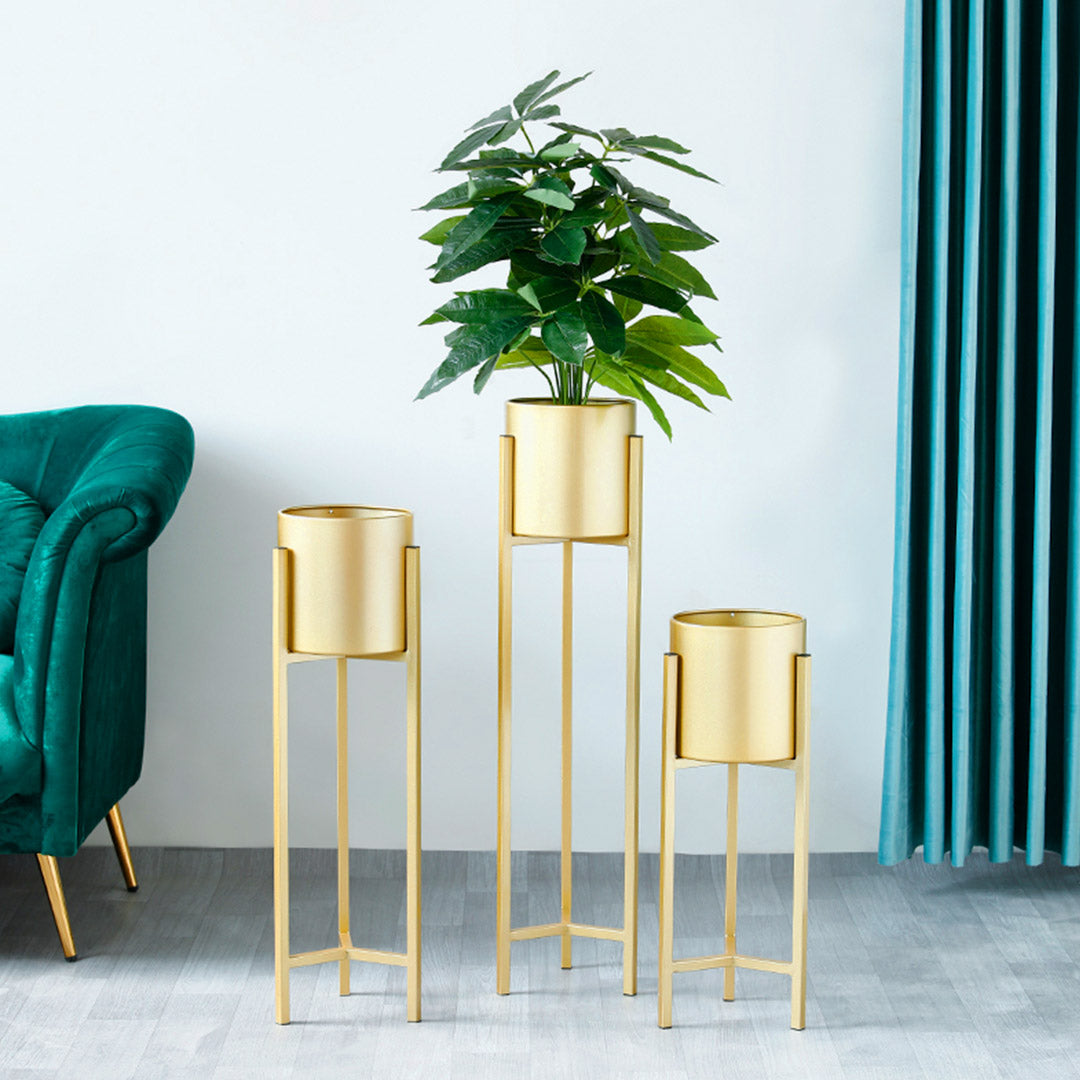 60CM Reversible Gold Metal Plant Pots Holders Rack