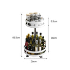 2 Tier White Round Multi-Function Kitchen Seasoning Organiser Shelf