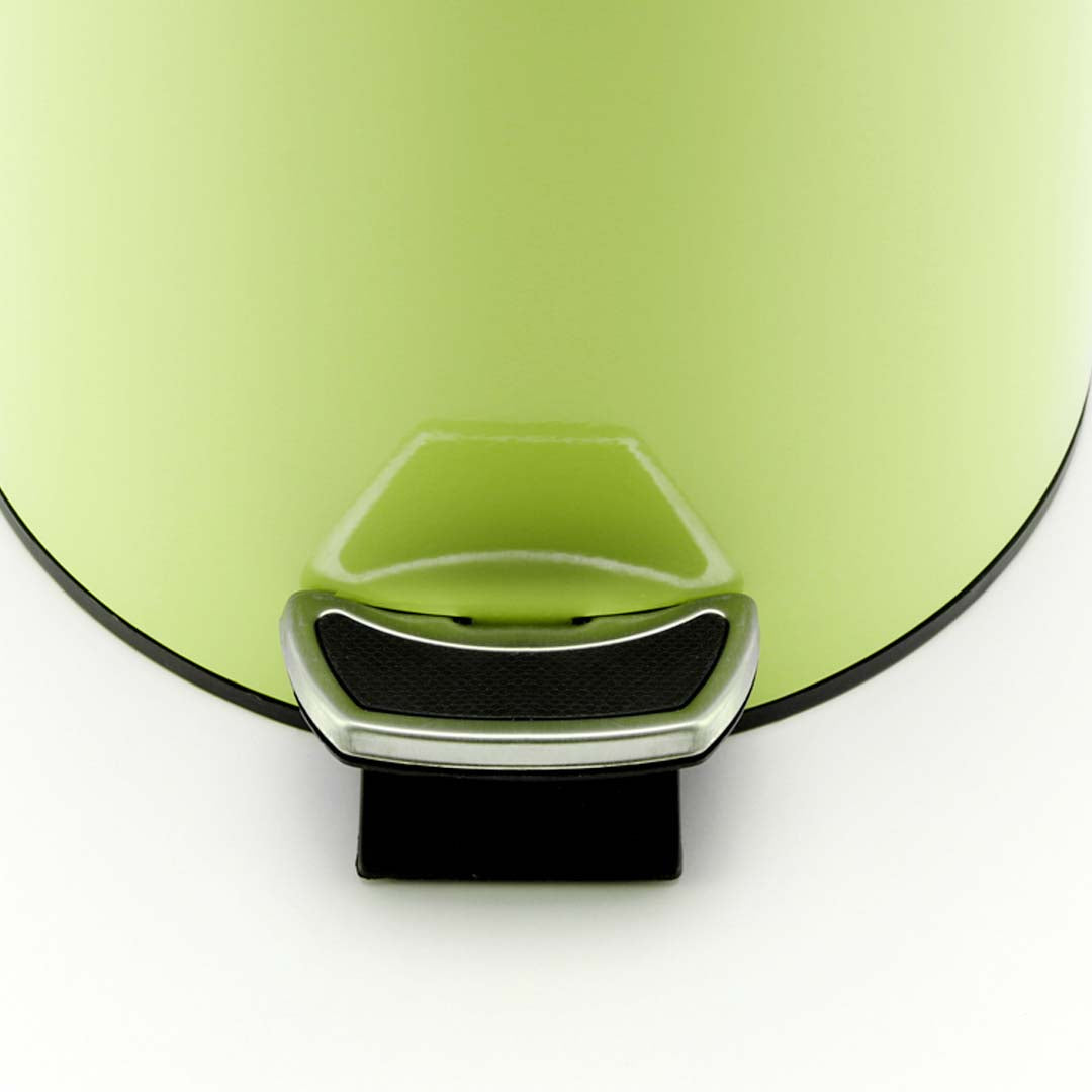 Foot Pedal Stainless Steel Trash Bin Round 12L Green