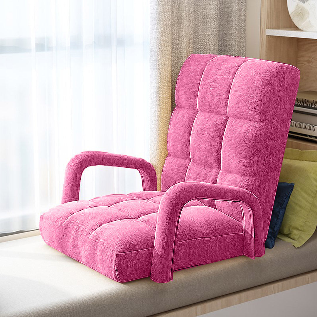 Floor Recliner Lazy Chair with Armrest Pink