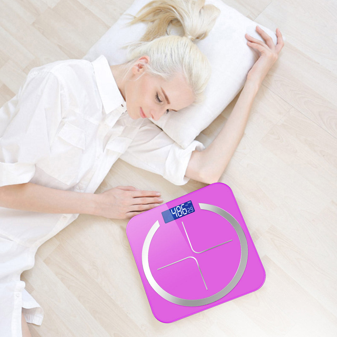 180kg Glass Digital Fitness Electronic Scales Pink