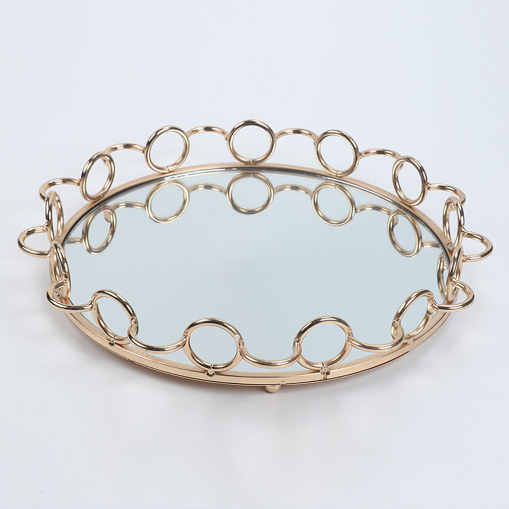 33cm Round Vanity Tray Organiser with Handles