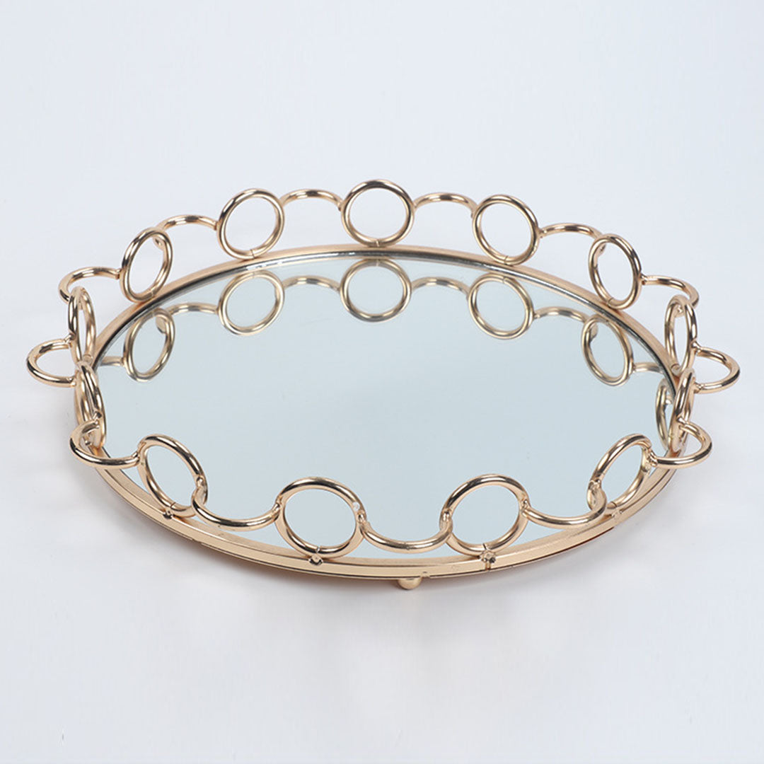 33cm Round Vanity Tray Organiser with Handles