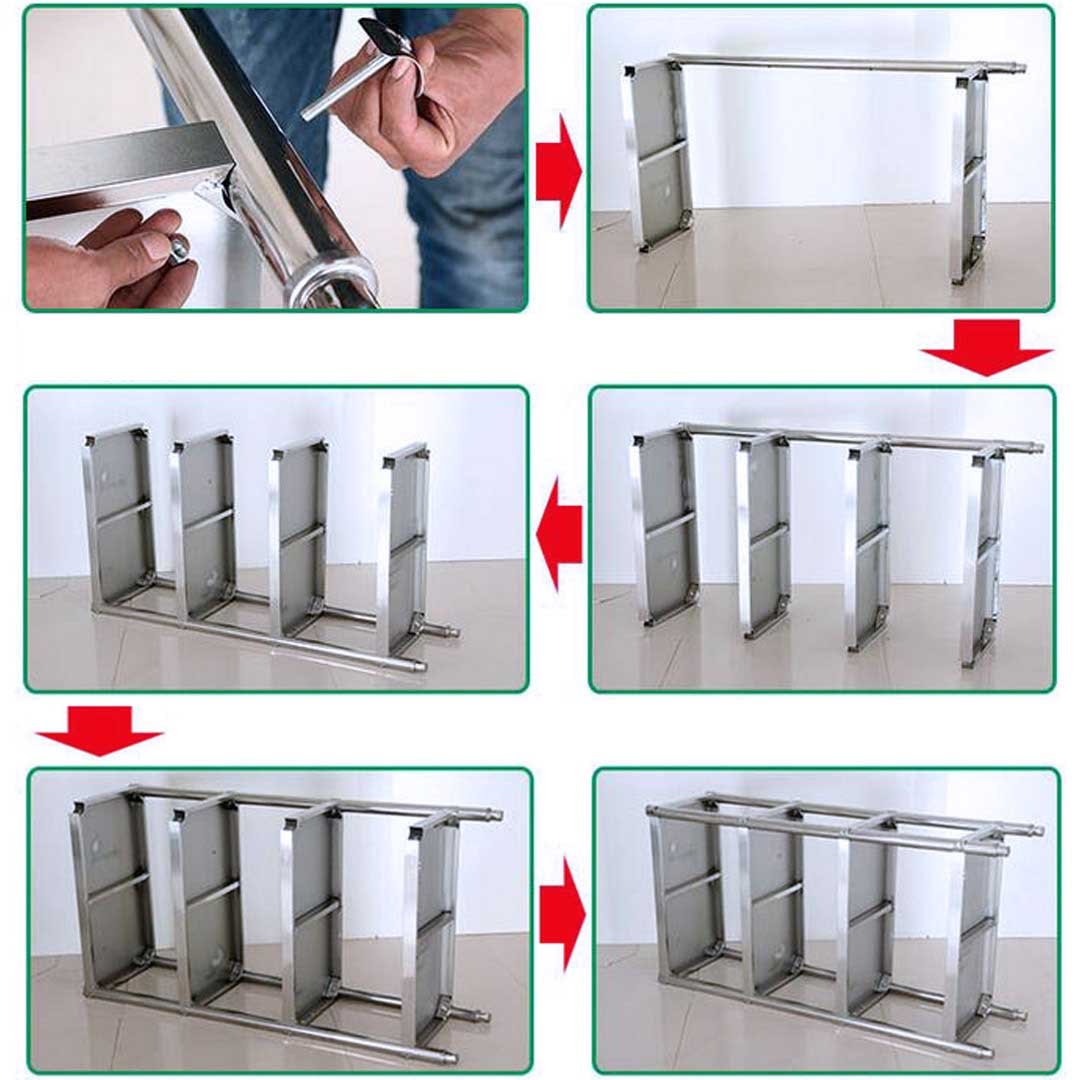 4 Tier Stainless Steel Display Shelf 150CM