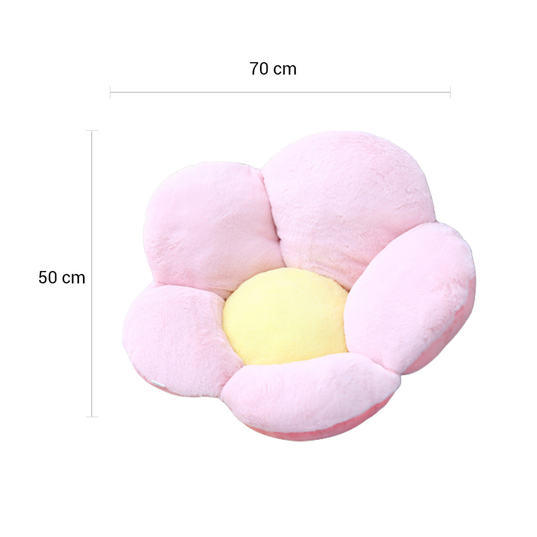 Pink Whimsical Flower Shape Cushion