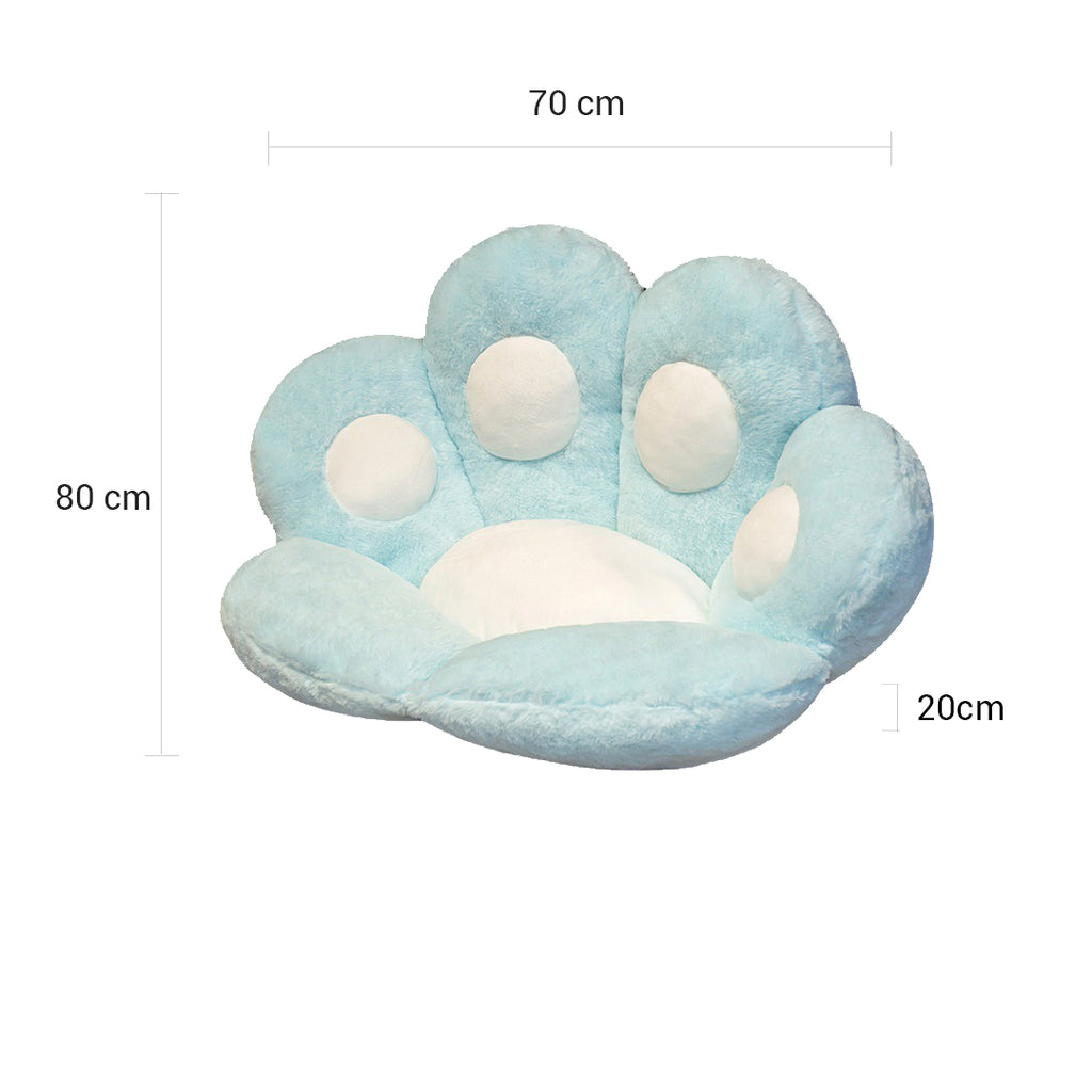 80cm Mint Blue Paw Shape Cushion