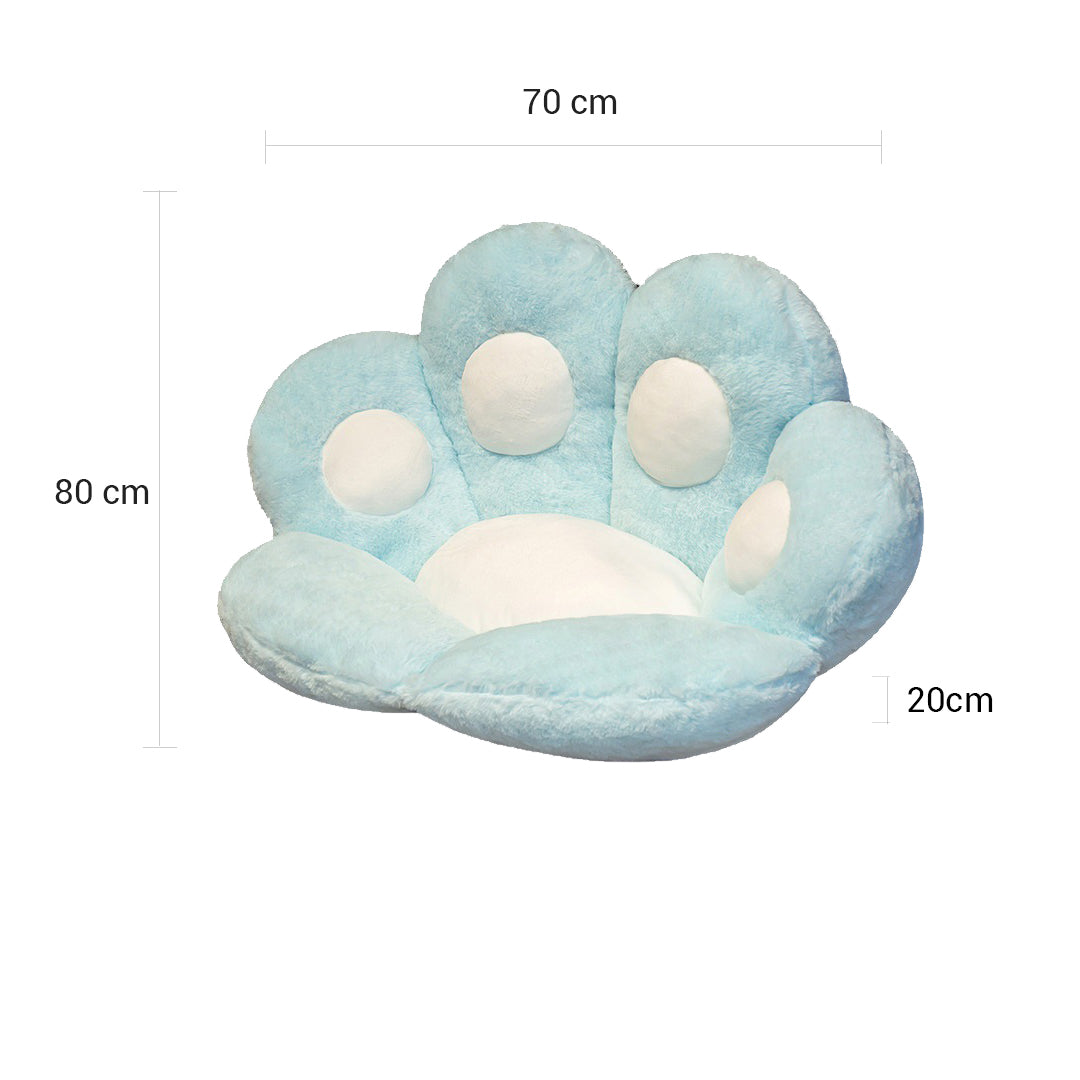 80cm Mint Blue Paw Shape Cushion