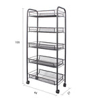 5 Tier Steel Mesh Kitchen Cart