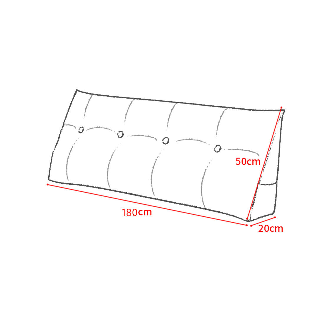 SOGA 180cm Grey Wedge Bed Cushion