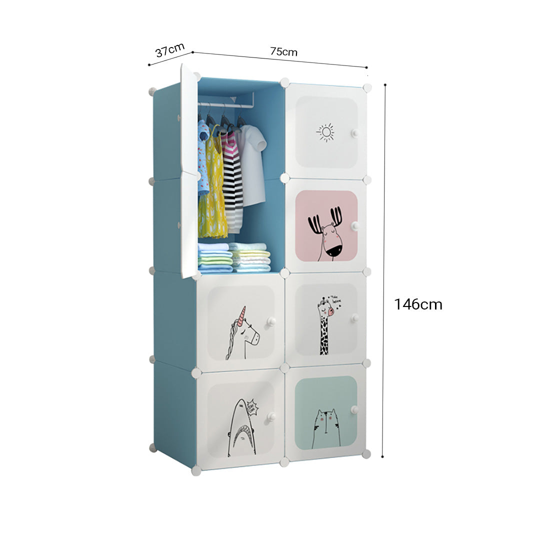 8 Cubes Blue Portable Wardrobe