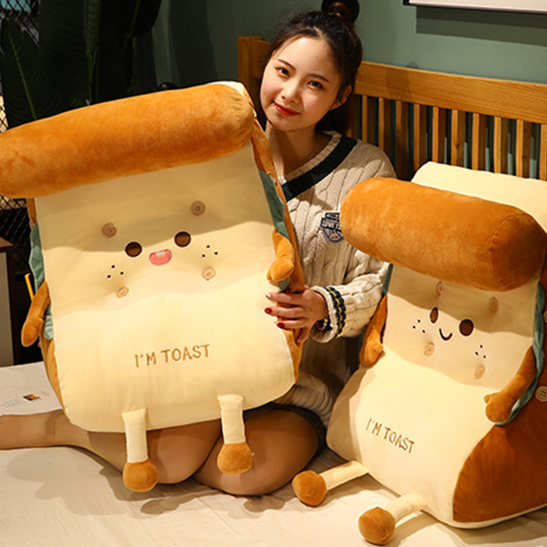 Cute Face Toast Bread Wedge Cushion Small