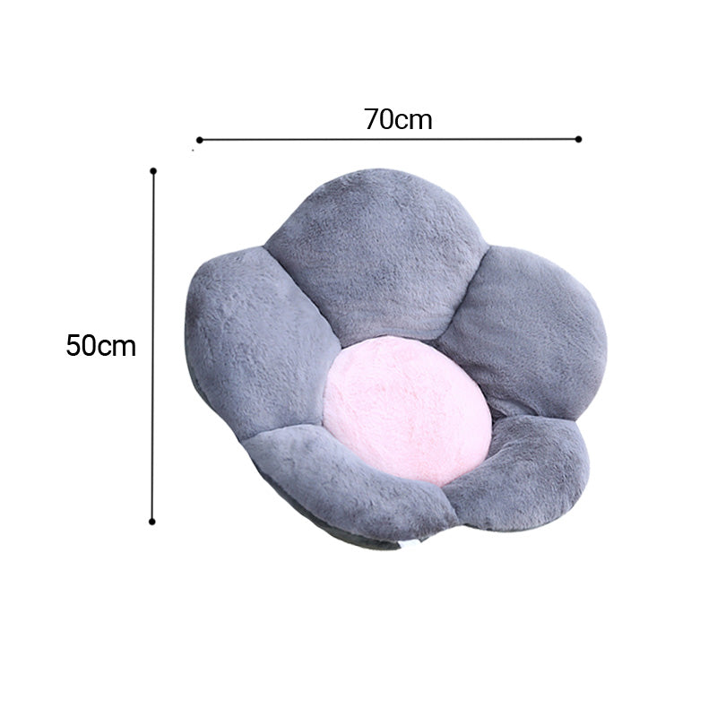 Dark Gray Whimsical Flower Cushion