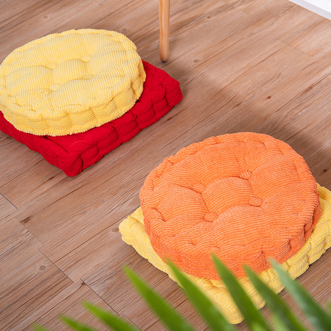Yellow Plush Square Cushion