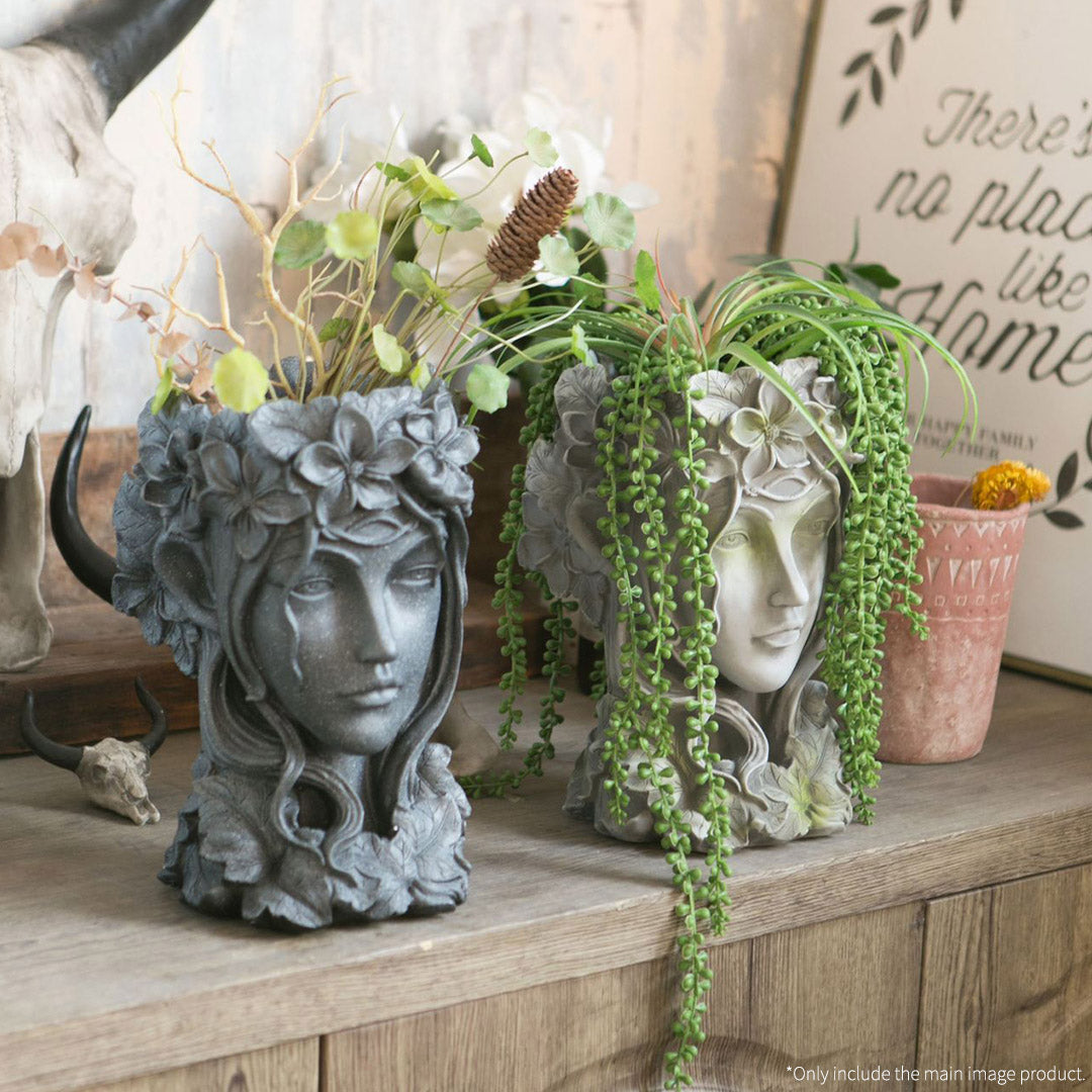 Resin Flower Pot Decor Black