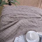 Coffee Diamond Pattern Throw Blanket