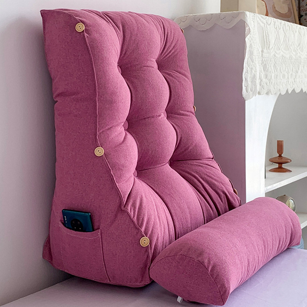 60cm Magenta Wedge Lumbar Pillow