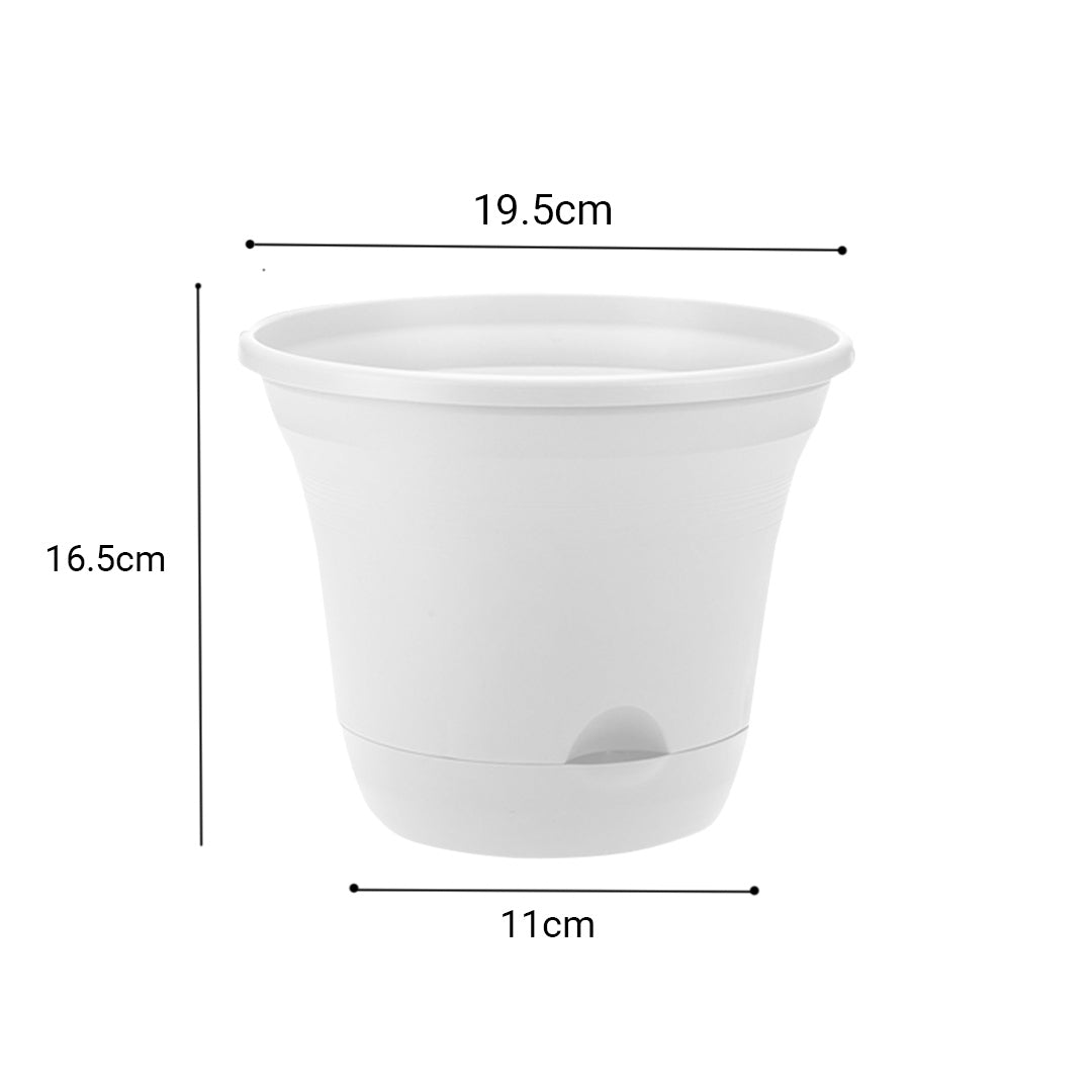White Plastic Plant Self Watering Indoor Outdoor Plant Pot Set of 3