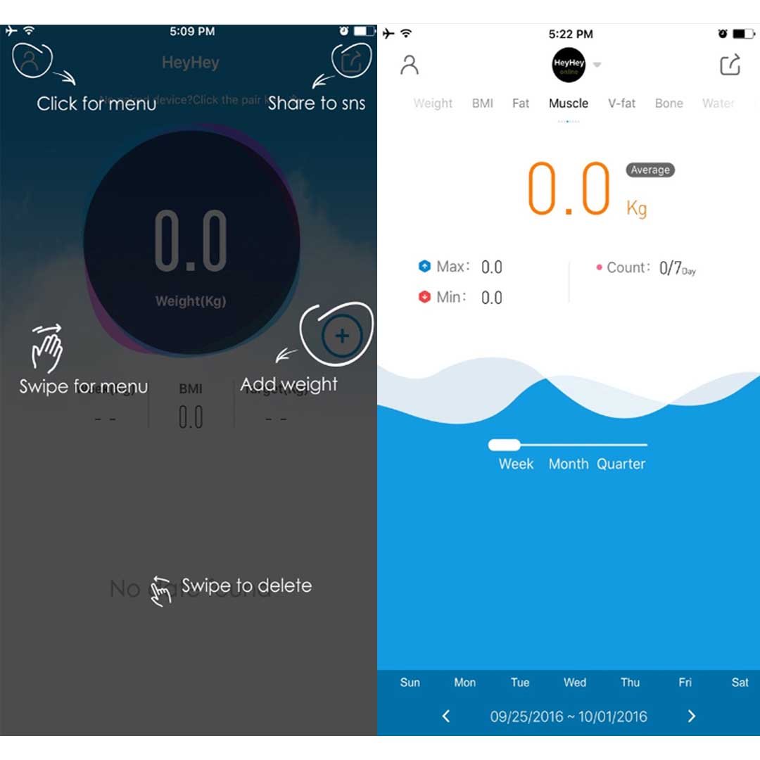 Wireless Bluetooth Digital Body Fat Scale Black