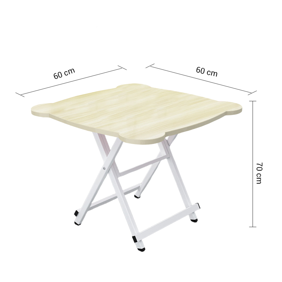 White Minimalist Cat Ear Foldable Portable Table