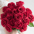 10pcs Artificial Silk Flower Rose Bouquet Red