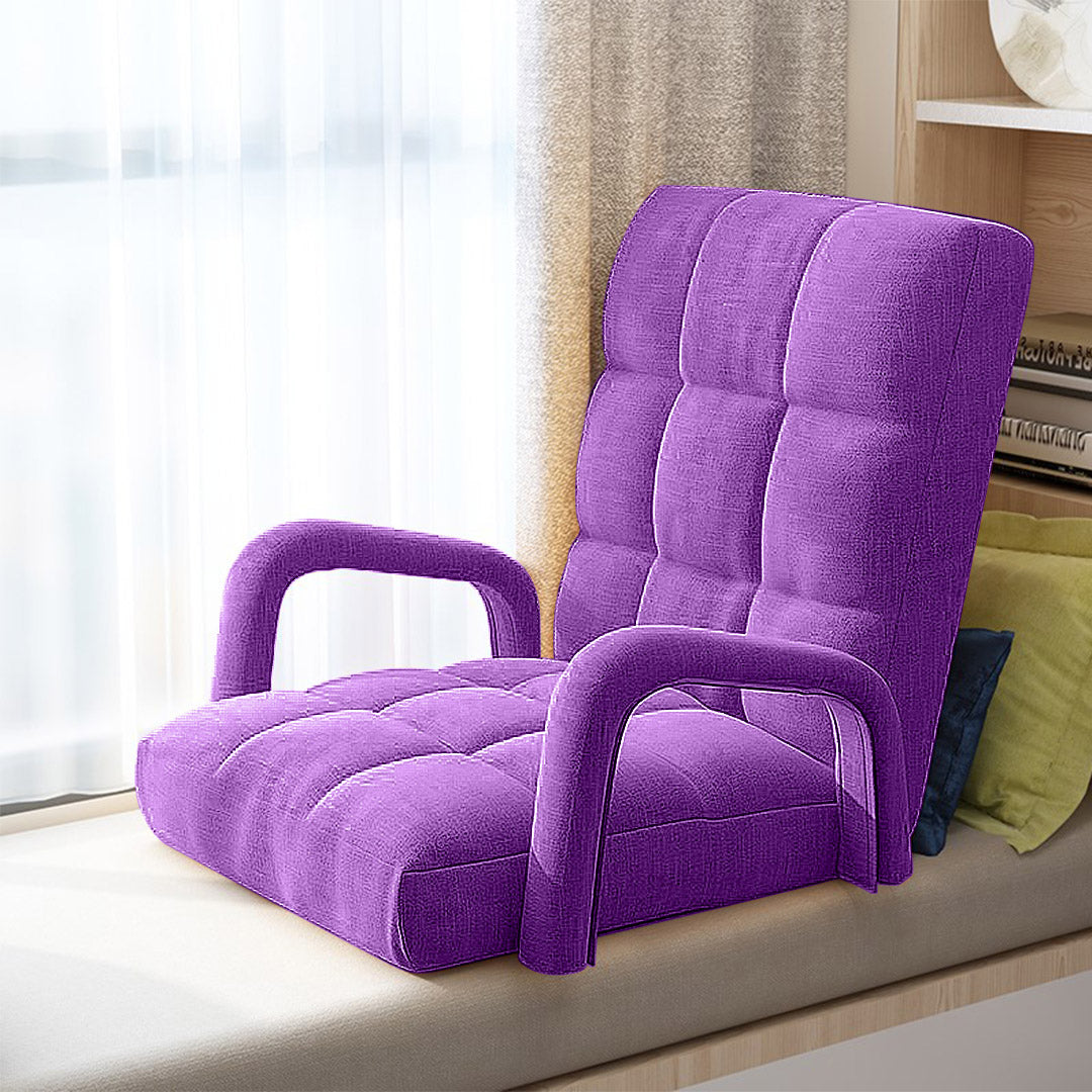 Floor Recliner Lazy Chair with Armrest Purple